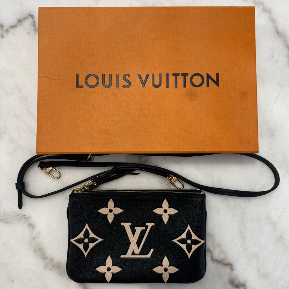 Louis Vuitton Black and Tan Clutch